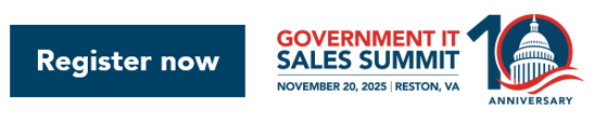 Register now button with the Government IT Sales Summit logo